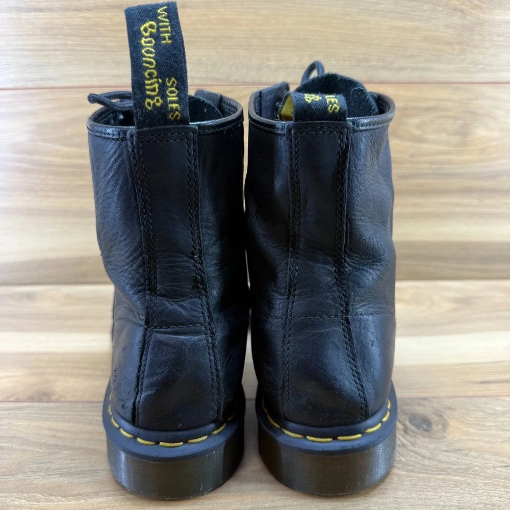 Dr Martens Combat Boots Mens 9 Black Leather Grunge Punk Y2K Lace Up 1460 Casual